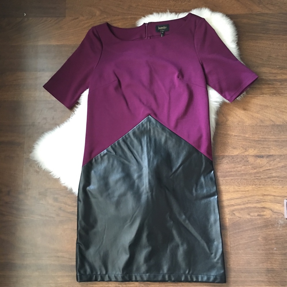 🆕Laundry by Design vegan leather colorblock dress